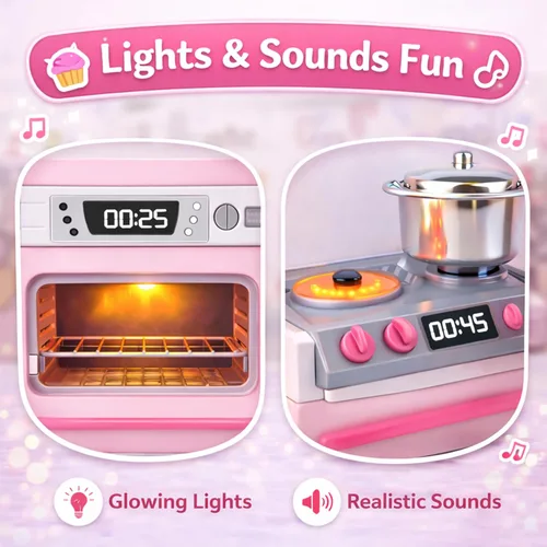 Miniatura 2 de Juego de cocina de muñeca para niños, mi casa de muñecas de cocina moderna Mini con accesorios de juguete de simulación para juego de roles