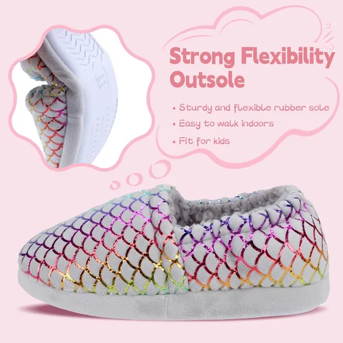 Miniatura 3 de Pantuflas de princesa sirena para niñas, antideslizantes, cómodas, de espuma viscoelástica, para el dormitorio, interiores y exteriores