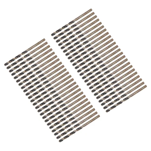 Miniatura 23 de uxcell Brocas Jobber de 0.118 in (0,118 pulgadas) de nitruro negro y oro recubierto de titanio M2 de alta velocidad (HSS) Brocas helicoidales