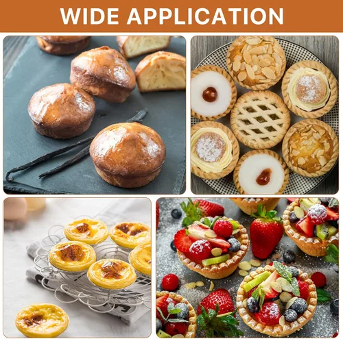 Miniatura 4 de Paquete de 25 moldes para tartas de huevo, moldes de postre para galletas, moldes pequeños de aluminio antiadherentes para tartas de hornear