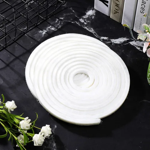Miniatura 7 de Jetec 4 cepillos autoadhesivos para la intemperie, 19.75 pies por tira de 3/8 x 3/8 pulgadas, de fieltro blanco difuso para puertas correderas
