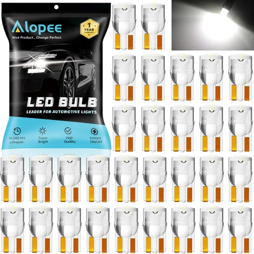 Miniatura 11 de Alopee Paquete de 30 bombillas LED 194 ámbar acrílico T10 bombilla LED ámbar DC 12V luces interiores de coche para 194 168 T10 2825 W5W marcador