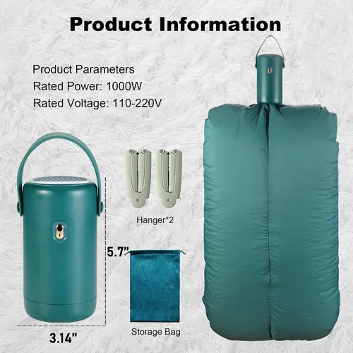 Miniatura 3 de OUEST Mini secadora de ropa portátil para apartamentos, casas rodantes, viajes, secadora compacta, resistente, fácil de usar, para ropa