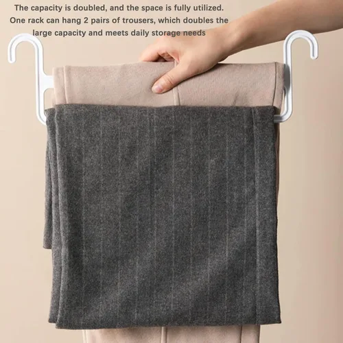 Miniatura 4 de Perchas para pantalones, carrito con ruedas para pantalones con 20 perchas, multifuncionales para jeans, bufanda, faldas, soporte de almacenamiento