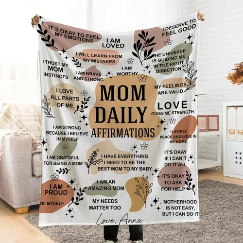 Miniatura 9 de Manta para mamá de hija o hijo, regalo de cumpleaños personalizado con árbol del amor, Navidad, día de la madre, manta suave y acogedora para mamá