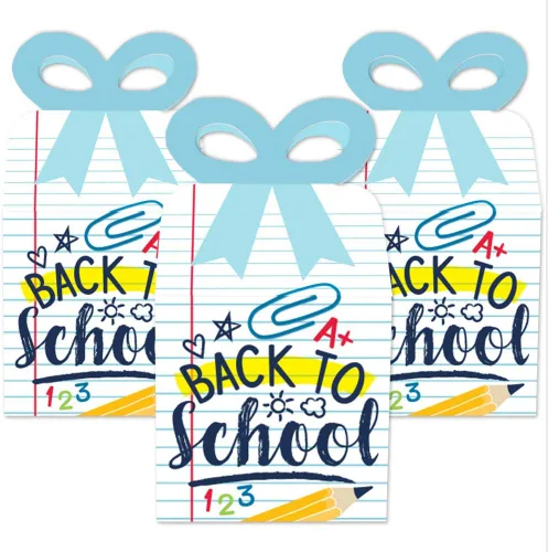 Miniatura 2 de Big Dot of Happiness Regreso a clases – Cajas de regalo cuadradas – Decoraciones para el primer día de clases – Cajas de lazo – Juego de 12