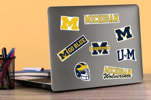 Miniatura 4 de University of Michigan - Paquete variado de 50 calcomanías de vinilo grandes de lujo para laptop, botella de agua, álbumes de recortes, tableta
