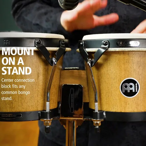 Miniatura 6 de Meinl Percussion HTB100WB-M Headliner Traditional Designer Series Bongos de madera, marrón nogal