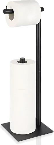 Soporte de papel higiénico Soporte de rollo de papel higiénico Soporte independiente de papel higiénico negro para baño Soporte de almacenamiento de