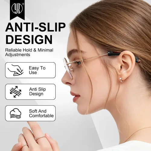 Miniatura 3 de YR Soft Silicone Eyeglasses Temple Tips Sleeve Retainer, Anti-Slip Elastic Comfort Eyeglass Ear Grippers for Eyeglasses Sunglasses Reading Glasses