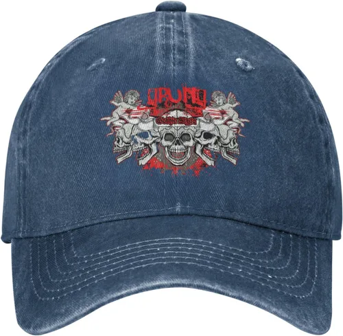 Miniatura 2 de Sombrero de vaquero de moda para hombre y mujer, ajustable para cuatro estaciones, gorra de béisbol del infierno con ángel, azul marino, Azul marino