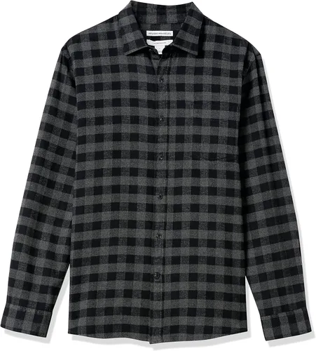 Miniatura 21 de Amazon Essentials Camisas de franela de manga larga para hombre, corte ajustado, a cuadros con botones