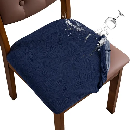 Miniatura 23 de Funda de asiento impermeable para silla de comedor, fundas de asiento lavables para sillas de cocina (negro, 4 piezas)
