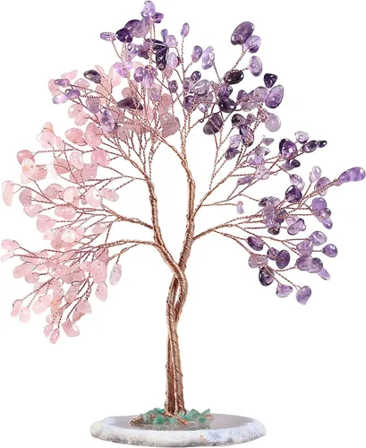 Miniatura 12 de Nupuyai Árbol de dinero hecho a mano de buena suerte con base de ágata en rodajas de ágata, piedra de cristal de energía curativa, árbol bonsái