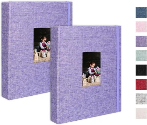 Miniatura 55 de Álbum de Fotos 8x10 Libro de Imágenes de Lino Álbum de 26 Páginas Contiene 52 Fotos Carpeta de Presentación de Arte para Almacenamiento de Fotos
