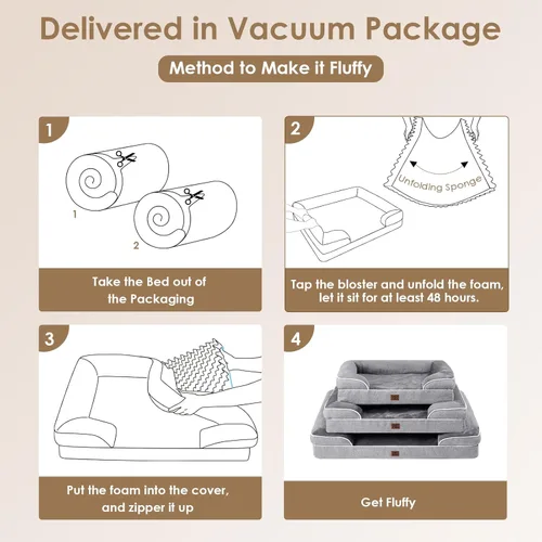 Miniatura 134 de EHEYCIGA – Cama ortopédica impermeable para perros pequeños, de espuma viscoelástica tipo caja de huevos, con bordes elevados y base antideslizante