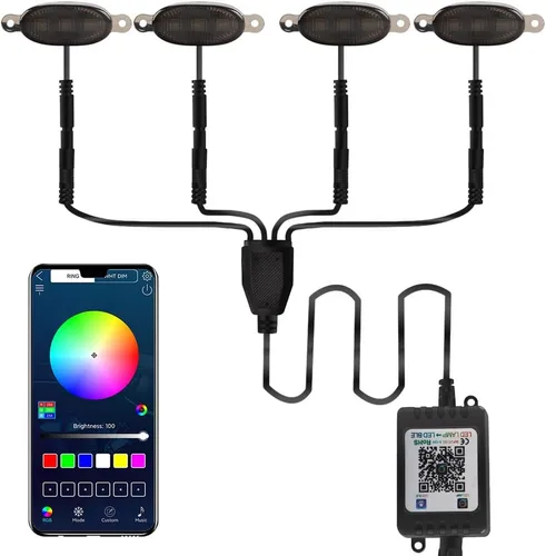 Luces LED universales 4 en 1 con control de aplicación, kit de luz de atmósfera RGB DIY repuesto para Tacoma TRD 2016-2019 parrilla delantera/DRL