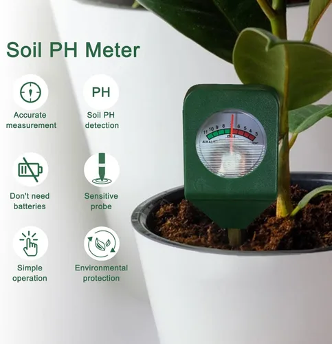 Miniatura 5 de Medidor de suelo, probador de suelo, portátil, de una sola aguja, sonda de alta sensibilidad, sensor de suelo para jardín, césped, granja, plantas