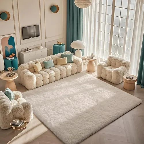 Miniatura 118 de Ophanie Alfombra Verde de Césped, Alfombras de Área para Dormitorio, Alfombra Shag Esponjosa de 4x6 pies, Suave Peluda Afelpada Linda para Niños 7