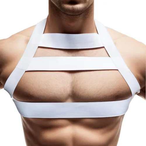 Miniatura 11 de Arnés de nylon fuerte del pecho del cuerpo de los hombres del apoyo elástico del apoyo del club desgaste trajes
