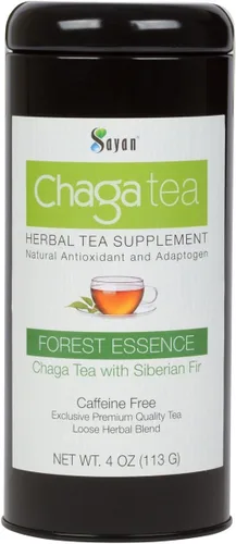 Sayan Té prémium de hongos chaga siberianos con abeto, mezcla exclusiva de crudo y extracto, 4 onzas de cosecha silvestre y sin cafeína
