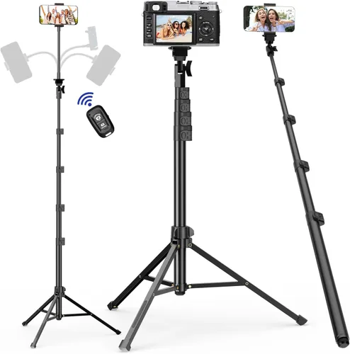 Miniatura 9 de EMART Soporte de trípode para teléfono de 61 pulgadas con cuello de ganso flexible, trípode portátil para iPhone y cámara, soporte aéreo