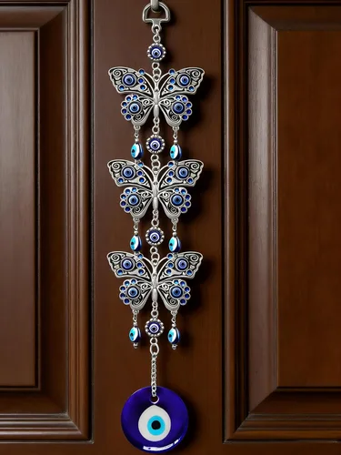 Miniatura 5 de Decoración colgante de mariposa azul contra el mal de ojo, amuleto nazar para colgar en la pared, protección del hogar y decoración de bendición