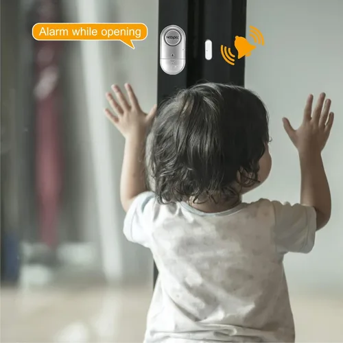 Miniatura 6 de Alarmas de puerta cuando se abren, paquete de 2 unidades, nueva versión con dos niveles de volumen, sensores de alarma de ventana NOOPEL para niños