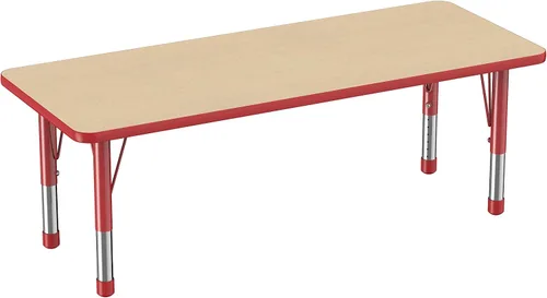 Miniatura 112 de FDP - Mesa rectangular para actividades escolares y aulas (24 x 36 pulgadas), patas gruesas para niños pequeños, altura ajustable de 15 a 24