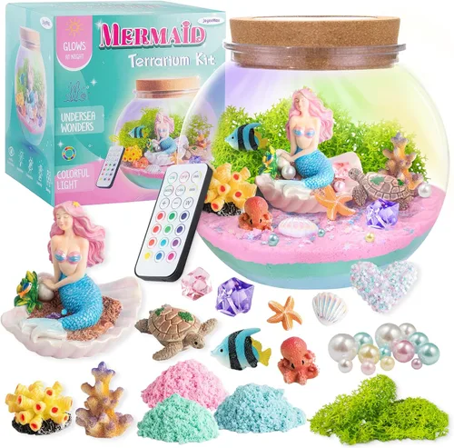 Miniatura 8 de Kit de terrario iluminado con dinosaurios para niños - Luz nocturna LED regalo de cumpleaños para niños de 4, 5, 6, 7, 8-12 años - Juguetes