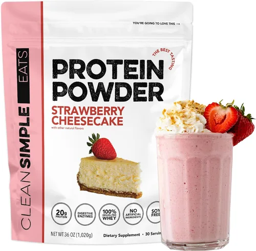 Miniatura 10 de Clean Simple Eats Proteína de suero en polvo de leche, sabor a vainilla simplemente naturalmente endulzada, 100% proteína alimentada con pasto
