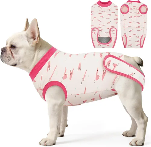 Miniatura 15 de IDOMIK Traje de recuperación para perros – Mono ajustable antilamidas para después de la cirugía, traje esterilizador de esterilización masculino