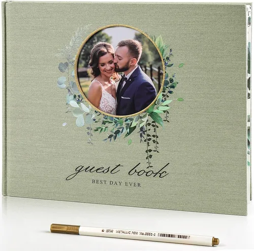 Miniatura 12 de Libro de invitados de boda, Libro de invitados para recepción de boda, Libro de invitados Polaroid para boda de 100 páginas en papel con tapa dura
