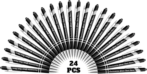 Miniatura 22 de 12 bolígrafos personalizados a granel, bolígrafos personalizados con grabado personalizado con nombre o texto, regalo ideal de aniversario