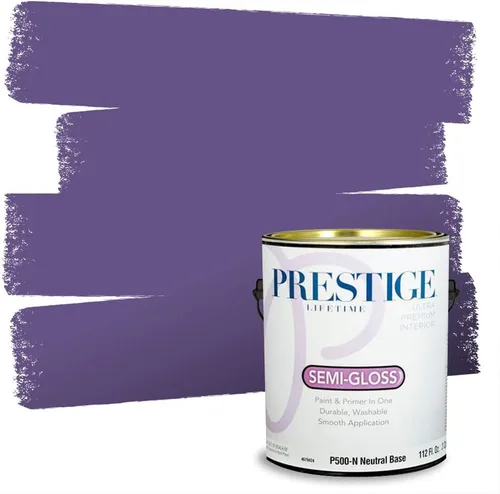 Miniatura 26 de PRESTIGE Pinturas de pintura interior e imprimación en uno, 1 galón, plano, combinación comparable de Sherwin Williams* Kimono Violet*