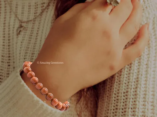 Miniatura 576 de Amazing Gemstone Pulsera de cristal para mujeres y hombres, pulsera de cristal curativo de protección, pulsera elástica con cuentas de piedras