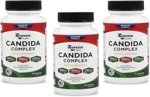 Miniatura 7 de Candida Complex Cleanse Detox Suplemento de ácido caprílico, extracto de orégano, probióticos, enzimas (60 cápsulas, suministro para 30 días)