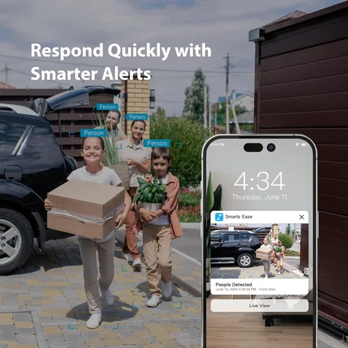 Miniatura 5 de Zmodo Cámara de seguridad inalámbrica para exteriores, sin cables, recargable, cámara interior alimentada por batería, visión de 100 grados, visión