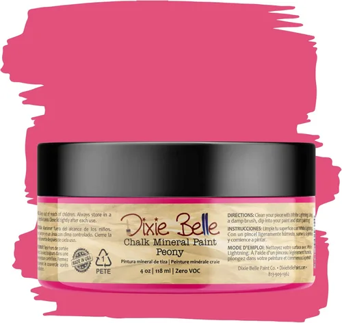 Miniatura 43 de Dixie Belle Paint Company - Pintura con acabado de tiza para muebles, color negro (Caviar), 1 galón, 128 fl oz, pintura mineral color rosa intenso