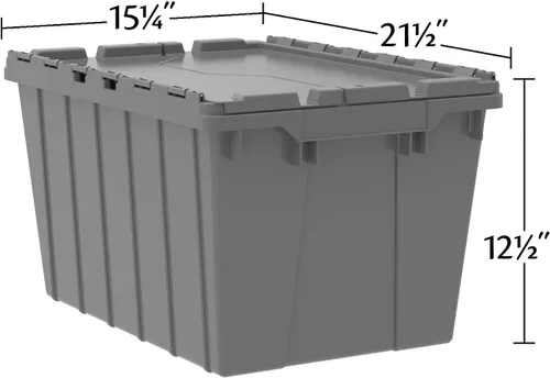 Miniatura 2 de Contenedor de plástico para almacenamiento y distribución 39120 de Akro-Mils, con tapa con bisagras, de 21.5 x 15 x 12.5 pulgadas, 6 unidades Verde