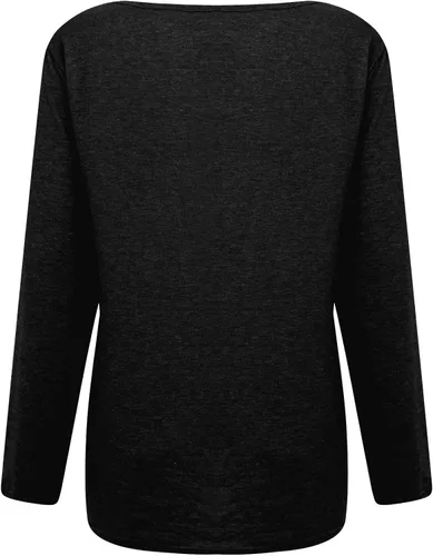 Miniatura 4 de Camisetas de manga larga para mujer, con cuello redondo, holgada, con hombros caídos, suéter de invierno