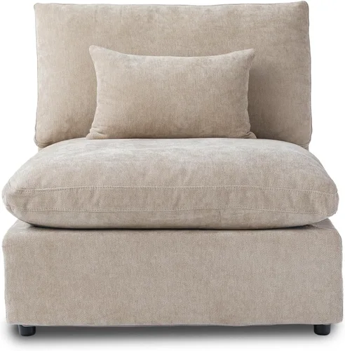 Miniatura 53 de WJShome Sofá Seccional Cloud Couch de 83 pulgadas para sala de estar, sofá seccional modular relleno de plumón, sofás en forma de L con otomana