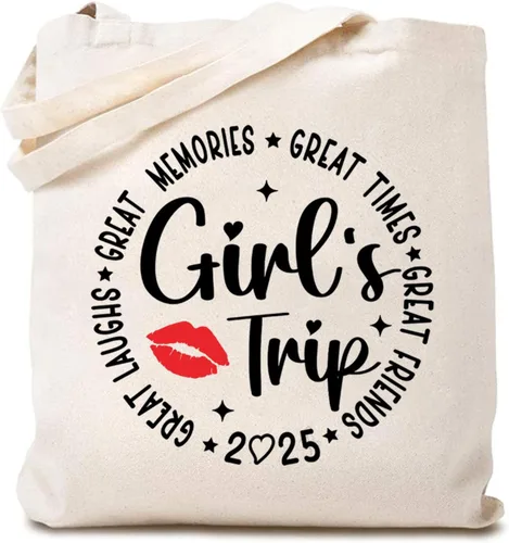 Miniatura 5 de TSIIUO Bolsa de lona para el fin de semana 2024 para mujer, bolsa de compras reutilizable para vacaciones con amigos divertidos para regalo de niñas