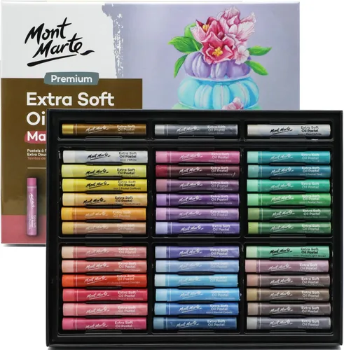 Miniatura 12 de Mont Marte Extra Soft Oil Pastels 72 piezas, colores brillantes surtidos, vibrantes y mantecosos, pasteles de arte versátiles para mezclar, Varios
