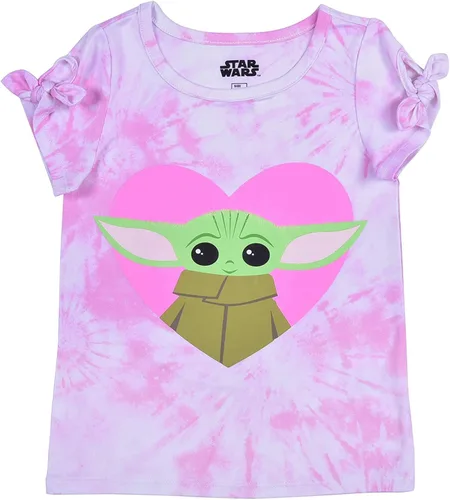 STAR WARS The Mandalorian Baby Yoda - Camiseta para niñas pequeñas y niños, color morado