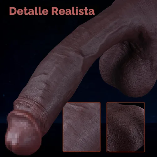 Miniatura 2 de Consolador realista negro de 9 pulgadas se siente como la piel, con una gran y fuerte ventosa para jugar con manos libres, juguetes sexuales
