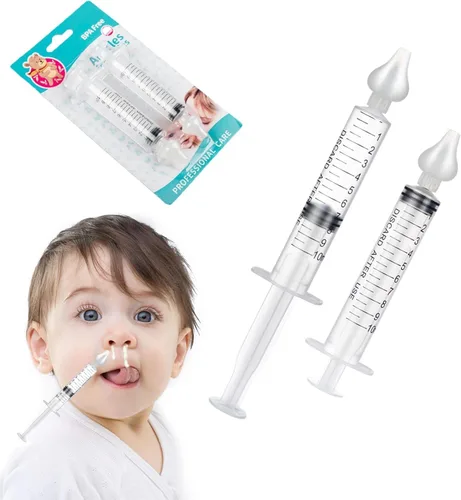 Miniatura 7 de Aspirador nasal de silicona para bebé, irrigador nasal de jeringa, irrigador nasal de 0.3 fl oz, limpiador de nariz portátil para bebés, limpiador