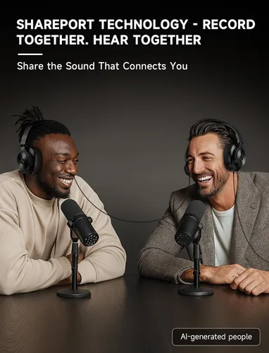 Miniatura 5 de AOC Auriculares con cable, auriculares con monitor de estudio de DJ sobre la oreja con tiempo de reproducción de 72 horas, conector de 0.138