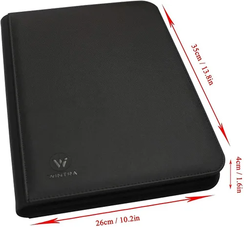 Miniatura 4 de Carpeta de cartas de juego con cremallera negra de 360 bolsillos de alta calidad, álbum resistente para tarjetas intercambiables, carpeta
