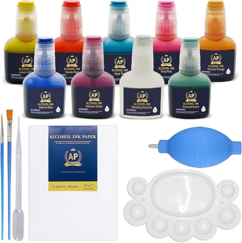 Juego de tintas de alcohol, 15 unidades de 0.7 fl oz de tinta a base de alcohol de colores concentrados vibrantes para resina epoxi, fabricación de